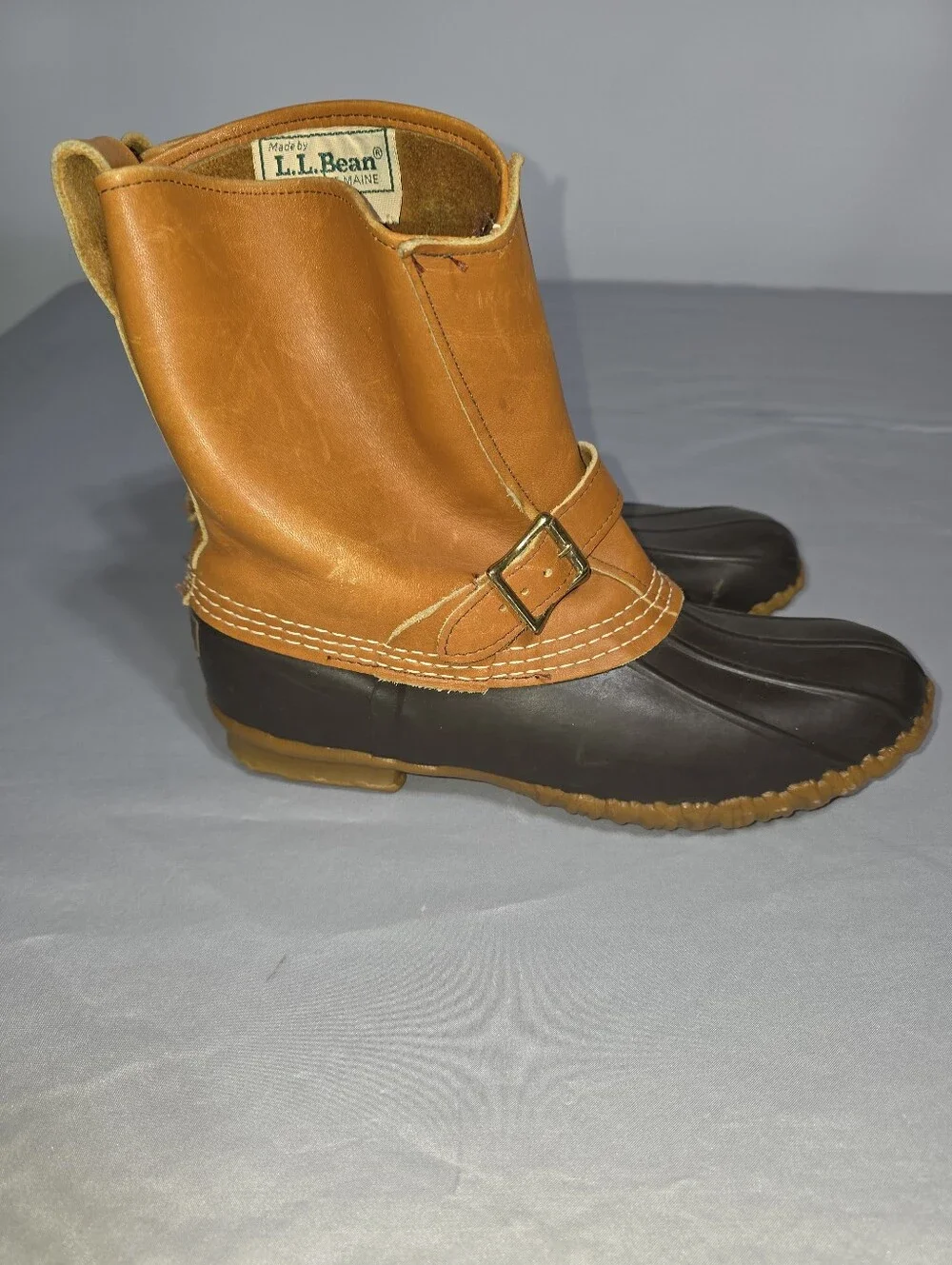 Vintage L.L.Bean Maine Hunting Duck Boots Men’s 8N Leather Buckle Strap